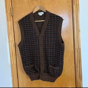 70s Style Plaid Sweater Vest